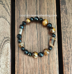 Bracelet- Black Tourmaline & Tiger Eye