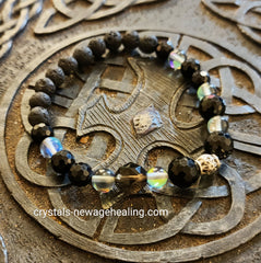 Bracelet- Lava beads & Black Tourmaline