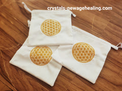 Flower of Life Pouch  cotton * white color