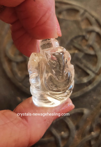 Lord Ganesha mini Quartz ** High Quality Clear Quartz