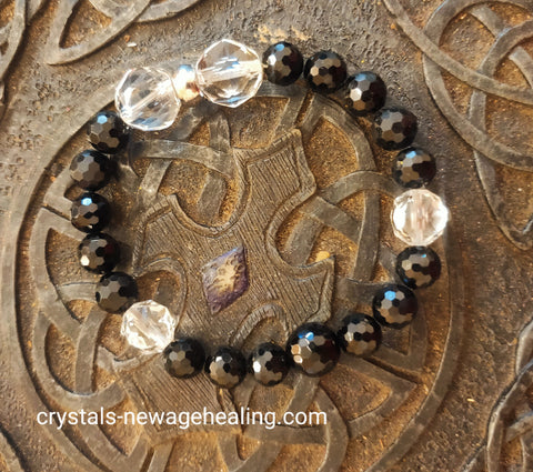 Bracelet Obsidian & Smoky Quartz