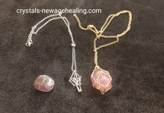 Interchangeable Crystal Holder Cage Necklace
