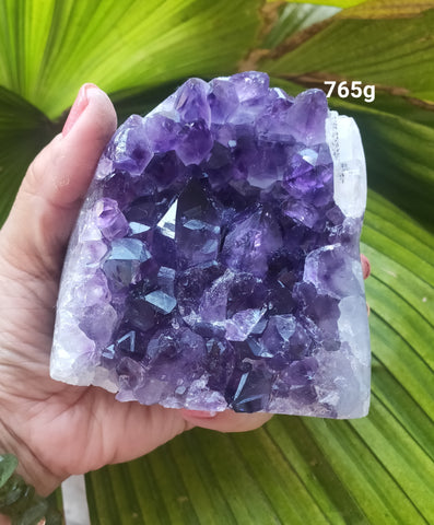 Amethyst Deep Purple cluster  765gm * with calcite growth