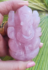 Lord Ganesha Rose Quartz *75x45mm