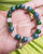 Bracelet- Jadeite, Green & White Agate