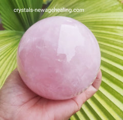 Rose quartz crystal ball / sphere Large