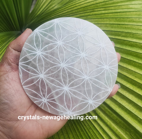 Crystal Selenite Flower of Life full