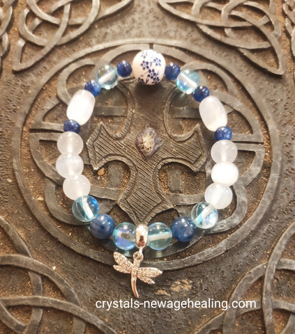 Bracelet - Kyanite & Selenite Cat's Eyes