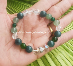 Bracelet- Jadeite, Green Aventurine & Quartz