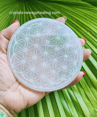 Crystal Selenite Flower of Life round