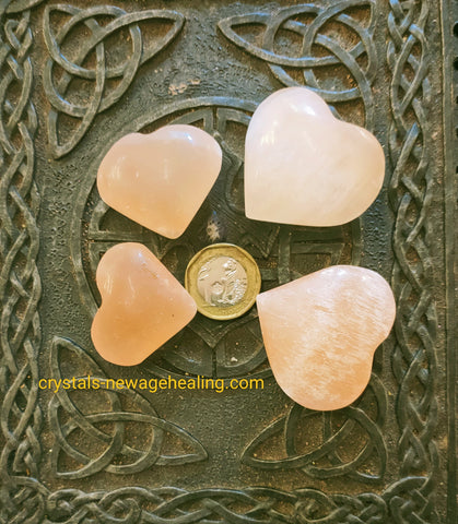 Crystals- Selenite Orange/ Peach : Heart shaped mini