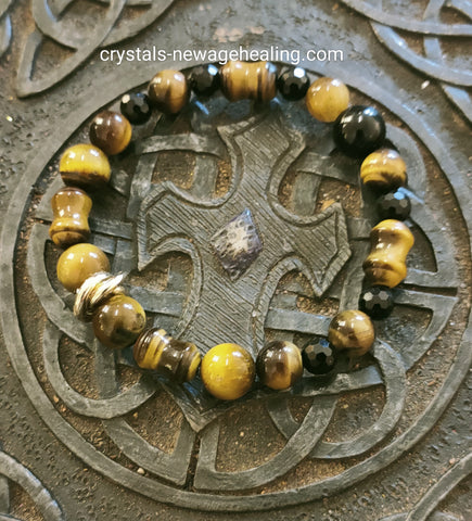 Bracelet- Tiger Eye & Black Tourmaline
