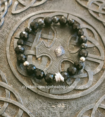 Bracelet - Black tourmaline Protection * snake charm