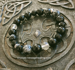 Bracelet Snowflake Obsidian & Black Tourmaline