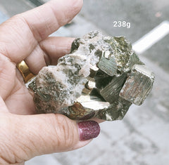 Pyrite, Calcite & Quartz Clusters 238g