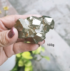 AA Pyrite Cubic 103g * with calcite growth