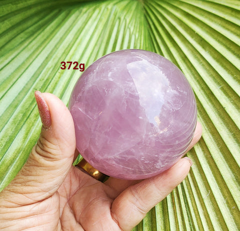 Rose quartz crystal ball / sphere 372g
