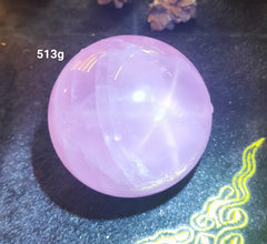 Rose quartz crystal ball / sphere 513g