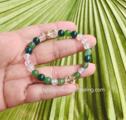 Bracelet- Jadeite, Green Aventurine & Quartz