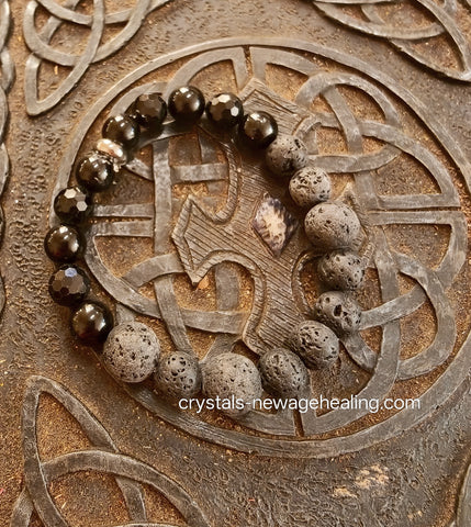 Bracelet- Lava & Black Tourmaline
