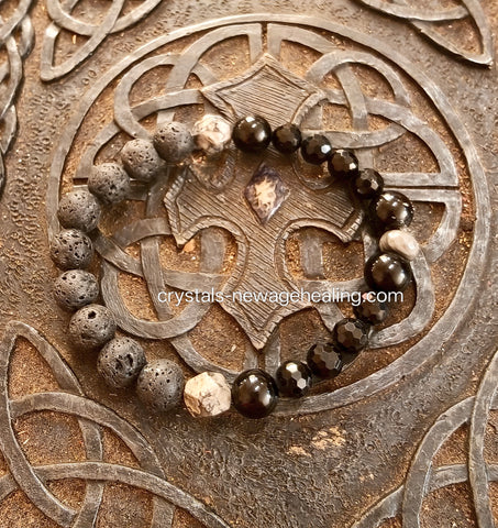 Bracelet- Black Tourmaline & Lava