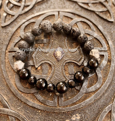 Bracelet- Lava & Black Tourmaline