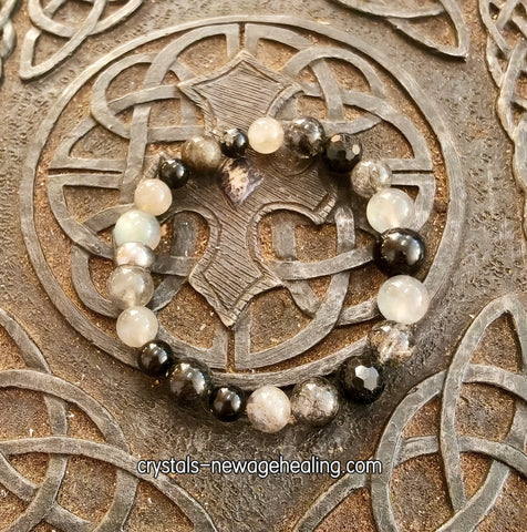 Bracelet- Labradorite & Black Tourmaline