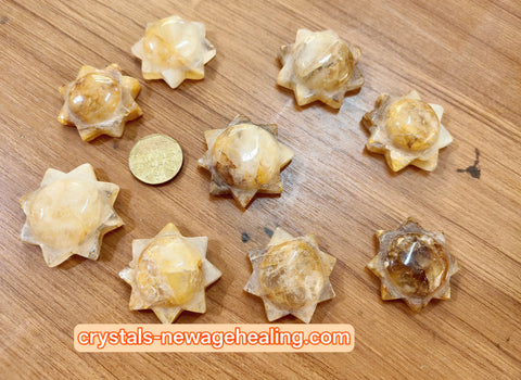 Golden Healer Happy Sun carving