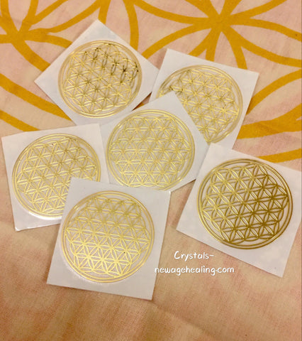 Flower of Life Golden Decal Stickers 35mm