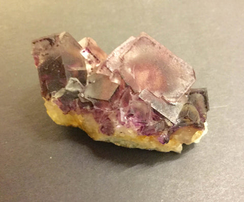 Purple Fluorite on Quartz- 60x 32x 24mm