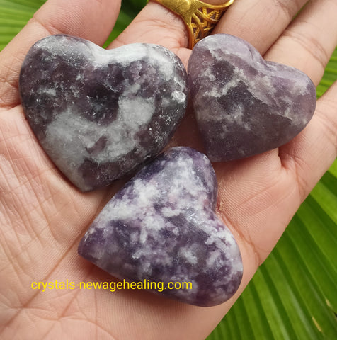 Lepidolite Heart shaped