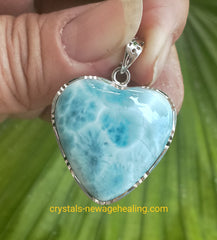 Pendant- Larimar Heart AA Quality * 25x25mm