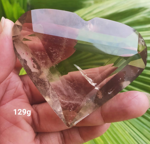 Smoky Quartz / Faceted Diamond Heart * Brazil