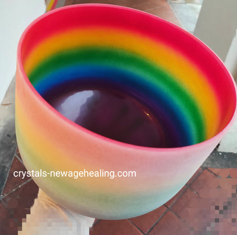 Singing Bowls- 8" Rainbow for Heart Chakra ( 九层糕 )