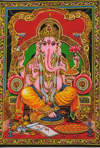 Ganesha Multi Color tapestry- 30" x 40"