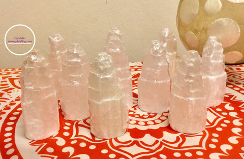 Selenite Tower *estimated 200~340gm; Height 100mm  Base 35~40mm